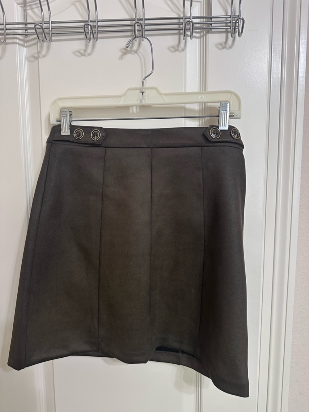 Women’s Skirt in Dark Brown with Grommet Detail